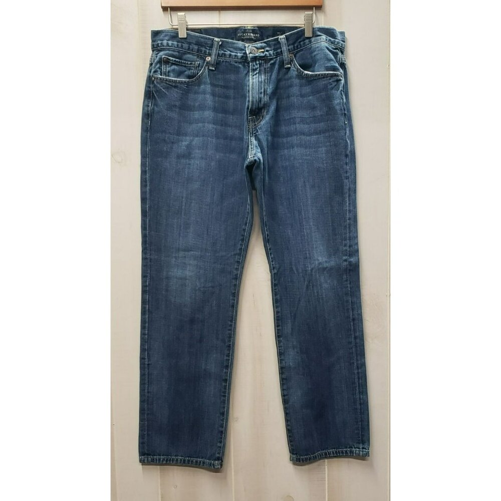 Lucky Brand 221 Original Straight Jeans, Mens 33x30 Cotton Denim Blue Med Wash